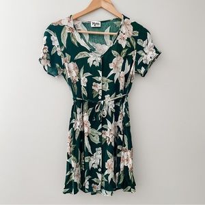 Show Me Your Mumu Bennett Babydoll Dress in Forest Florist Cloud
